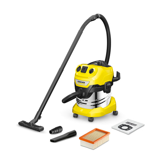 KARCHER Bidone aspiratutto solido liquidi WD 4 P S V-20/5/22 - Potenza allacciata: 1000 W - Capacità vano raccolta: 20 l - Materiale vano di raccolta: Acciaio inox 