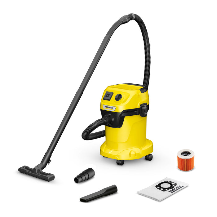 KARCHER Bidone aspiratutto solido liquidi WD 3 P V-17/4/20 - Potenza allacciata: 1000 W - Capacità vano raccolta: 17 l - Materiale vano di raccolta: Plastica 