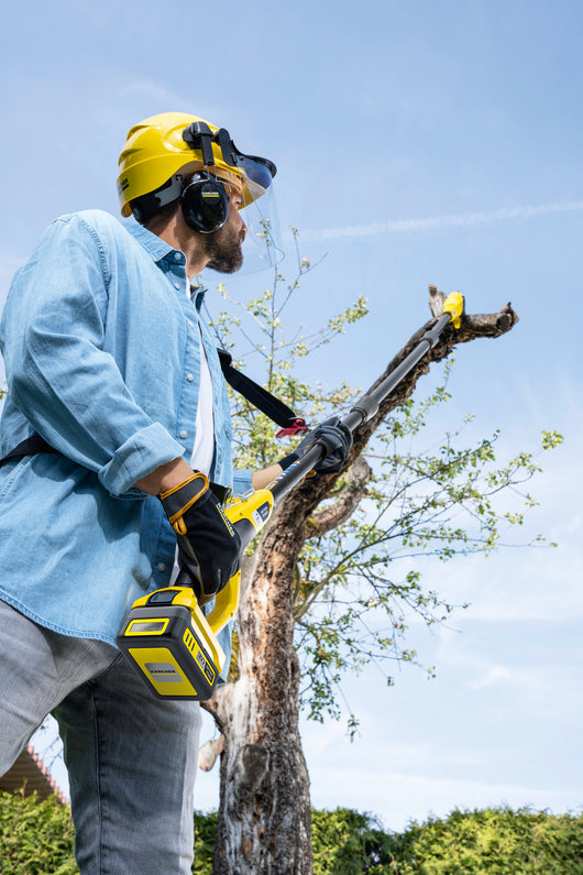 KARCHER Elettrosega telescopica a batteria PSW 18-20 Battery - Piattaforma batteria: Piattaforma Battery Power+ 18 V  - Barra di guida: 20 cm - Angolo della lama: 30 °