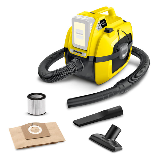 KARCHER Bidone aspiratutto solido liquidi a batteria WD 1 Battery - Potenza allacciata: 250 W - Capacità vano raccolta: 7 l - Materiale vano di raccolta: Plastica 