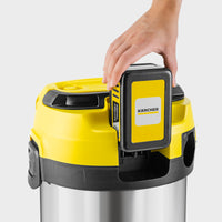 KARCHER Bidone aspiratutto solido liquidi a batteria WD 3-18 S V-17/20 - Potenza allacciata: 270 W - Capacità vano raccolta: 17 l - Materiale vano di raccolta: Acciaio inox 