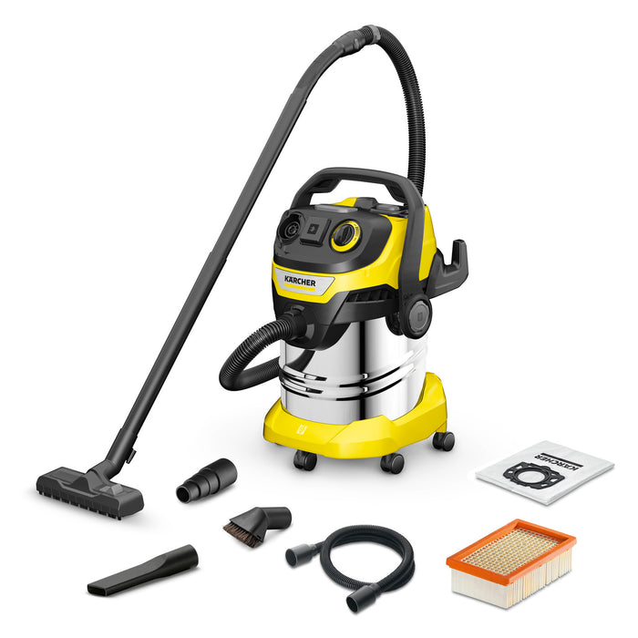 KARCHER Bidone aspiratutto solido liquidi WD 5 P S V-25/5/22 Workshop - Potenza allacciata: 1100 W - Capacità vano raccolta: 25 l - Materiale vano di raccolta: Acciaio inox 