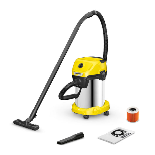 KARCHER Bidone aspiratutto solido liquidi WD 3 S V-19/4/20 - Potenza allacciata: 1000 W - Capacità vano raccolta: 19 l - Materiale vano di raccolta: Acciaio inox 