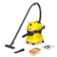 KARCHER Bidone aspiratutto solido liquidi WD 4 V-20/5/22 - Potenza allacciata: 1000 W - Capacità vano raccolta: 20 l - Materiale vano di raccolta: Plastica 