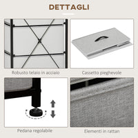 Cassettiera 8 Cassetti 45x30x116 cm in Legno e Acciaio Marrone Grigio e Nero