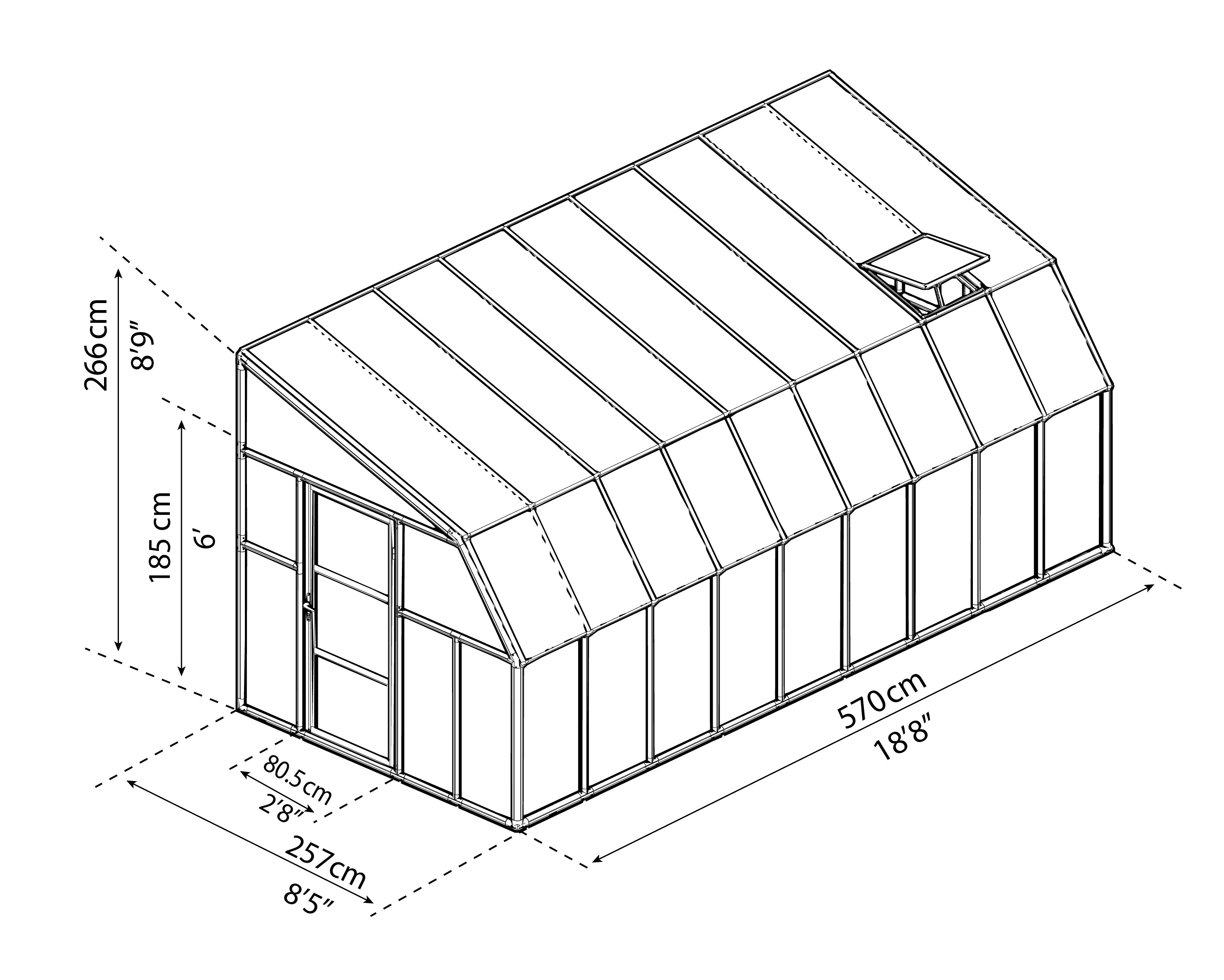 Veranda in Policarbonato Sun Room 2.7X5.7 m Bianco 