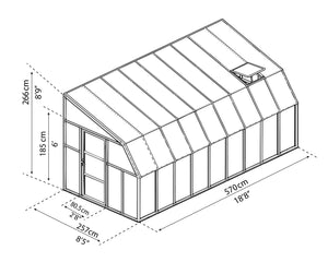 Veranda in Policarbonato Sun Room 2.7X5.7 m Bianco 