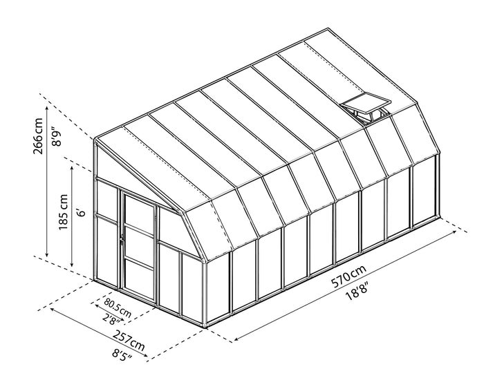 Veranda in Policarbonato Sun Room 2.7X5.7 m Bianco 