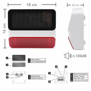 COMBO Kit allarme connesso WIFI+ sirena solare wireless + 2 telecamere da esterno solari - S112298 - Avidsen