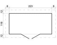 TIMBELA M310 Casetta da Giardino in Legno per Esterni 239x142xA200 cm/2.6m2