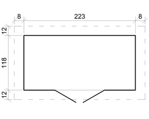 TIMBELA M310 Casetta da Giardino in Legno per Esterni 239x142xA200 cm/2.6m2