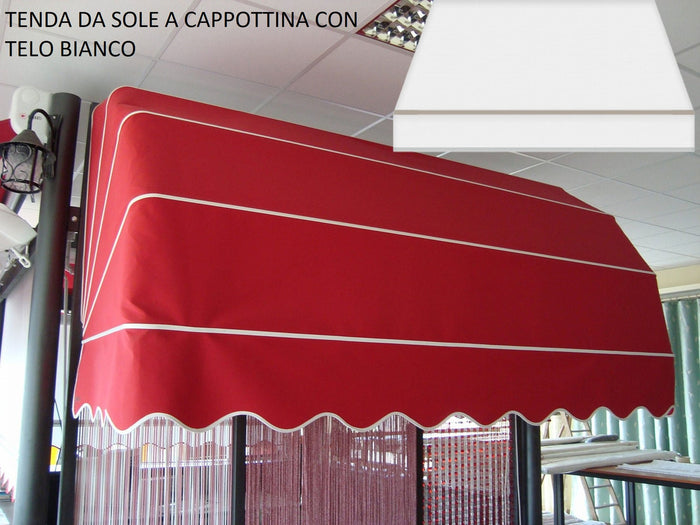 Tenda Sole Cappottina 5 Raggi Tempotest Parà Bianco 15, Largh 3 x Sporgenza 1,40, UV-Resistente Giardino, Balcone