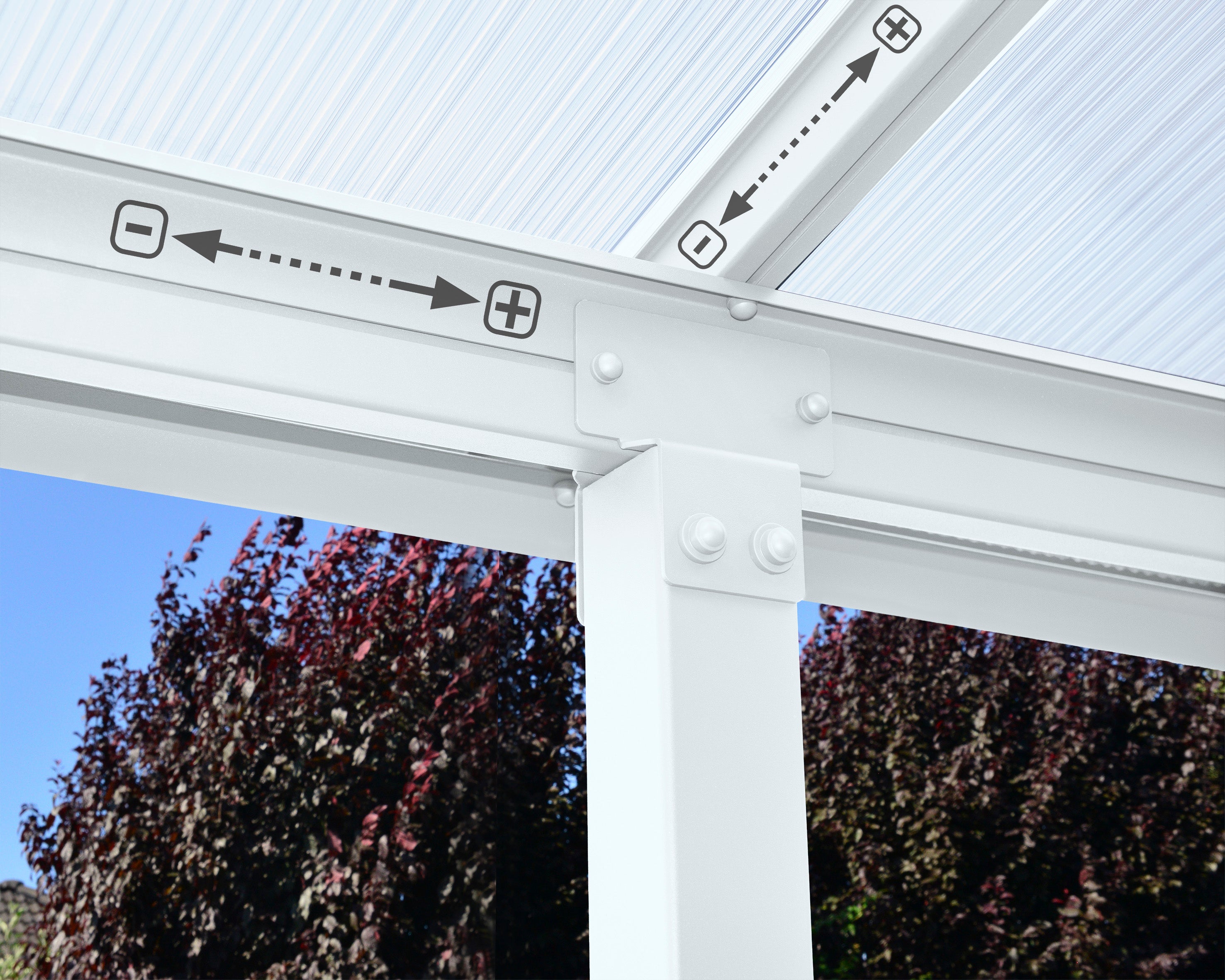 Pergola Addossata in Alluminio Olympia 3X3 m Bianco