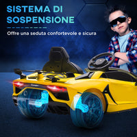 Macchina Elettrica per Bambini Licenza Lamborghini Aventador SVJ Roadster 12V Giallo