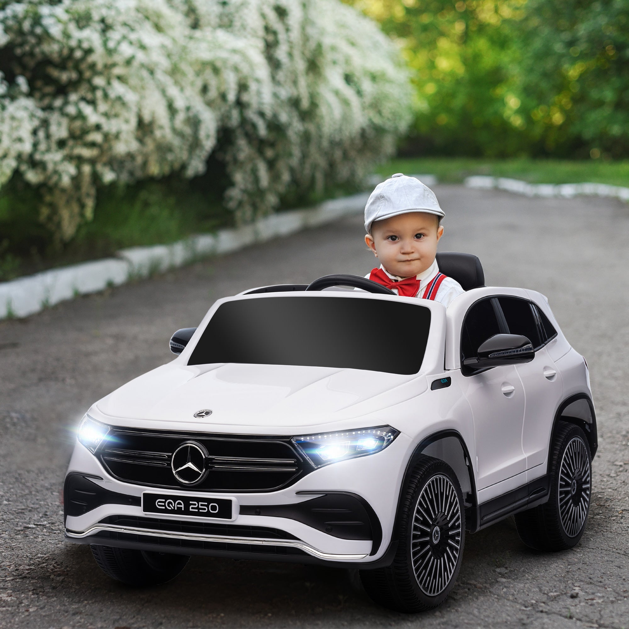 Macchina Elettrica per Bambini 12V con Licenza Mercedes EQA 250 Bianca