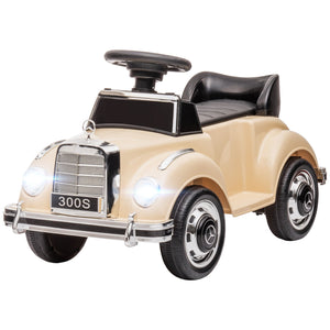 Macchina Elettrica per Bambini 6V con Licenza Mercedes 300S Beige