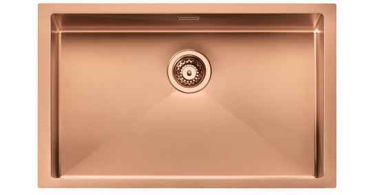 Lavello IRIDE MATT F3" 1 vasca ACCIAIO INOX Finitura: COPPER BRONZE OPACO, incasso: slim, sottotop e filotop,  77X45 prof. 19 012356.L29.X0.00.2022