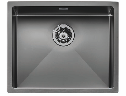 Lavello IRIDE MATT F3" 1 vasca ACCIAIO INOX Finitura: GUN METAL OPACO, incasso: slim, sottotop e filotop,  57X45 prof. 19 012358.L82.X0.00.2022