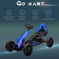 Go Kart a Pedali per Bambini 100x58x58,5 cm Ruote in EVA Blu