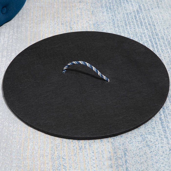 Pouf Poggiapiedi Ø60x40 cm in Velluto Blu Scuro