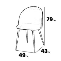 Dalila - Set di 4 poltroncine in tessuto con piedi in metallo. Sedie da pranzo moderne per studio o cucina poltroncine da letto colore Grigio