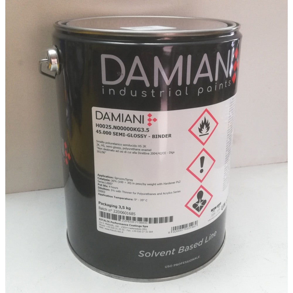 Damiani 5kg smalto base poliuretanica semi lucido iveco ic 082 bianco