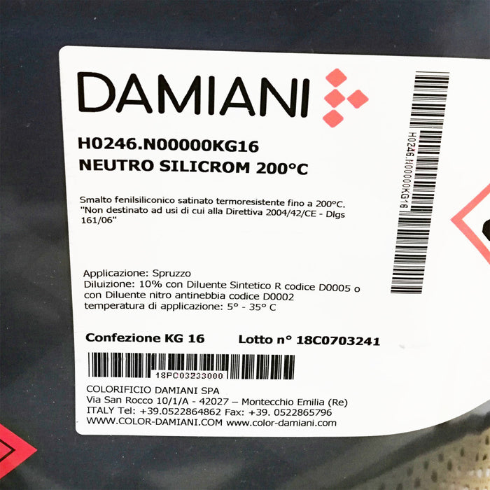 Damiani silicrom 1kg smalto alta temperatura tutti i ral 1000 - max 200°c, colore  ral 1013 - bianco perla