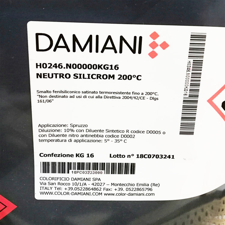 Damiani silicrom 1kg smalto alta temperatura tutti i ral 2000- max 200°c, colore  ral 2010 - arancio segnale