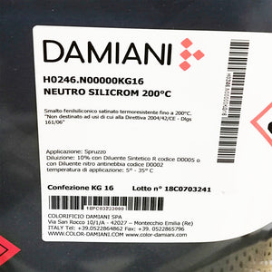 Damiani silicrom 1kg smalto alta temperatura tutti i ral 6000 - max 200°c, combinazione colore ral 6015 - oliva nerastro