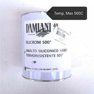 Damiani silicrom 1kg smalto siliconico per alta temperatura - max 500°c, colore  nero