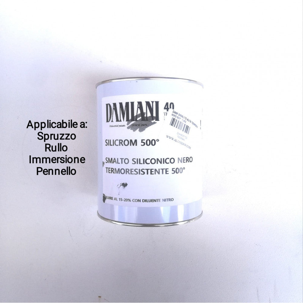 Damiani silicrom 1kg smalto siliconico per alta temperatura - max 500°c, colore  nero