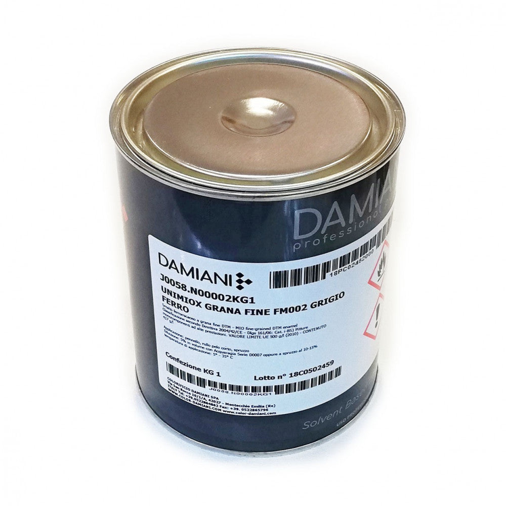 Damiani unimiox 1kg smalto ferro micaceo grana fine, colore  nero antico