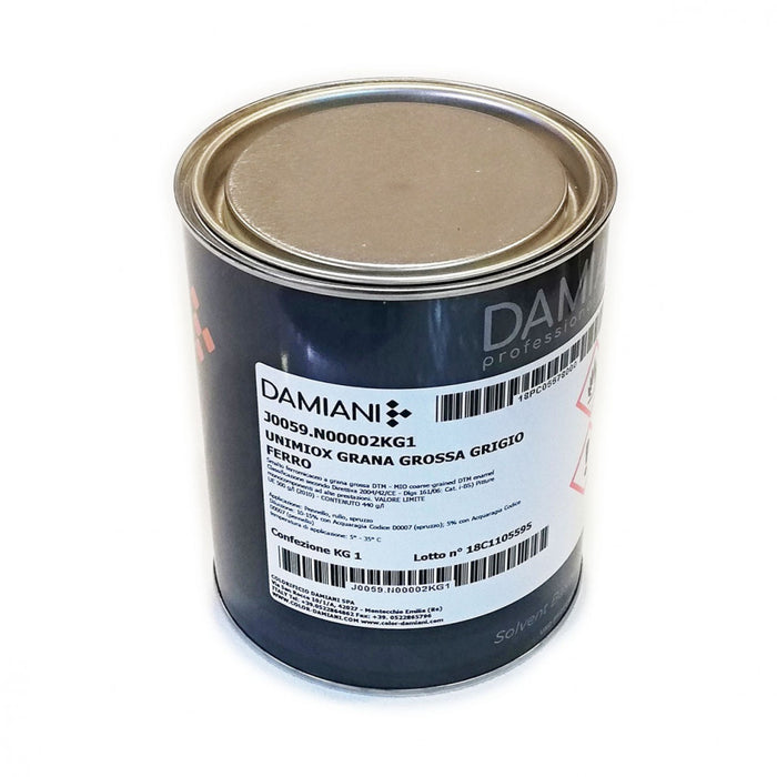 Damiani unimiox 5kg smalto ferro micaceo grana grossa, colore  nero antico