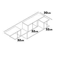 Daniel - Scaffale a parete in legno melaminico 218x30xH62 cm, colore nero