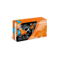 Biosafe pf tech orange - Guanti monouso in nitrile arancione senza polvere - 50 pz - Taglia L