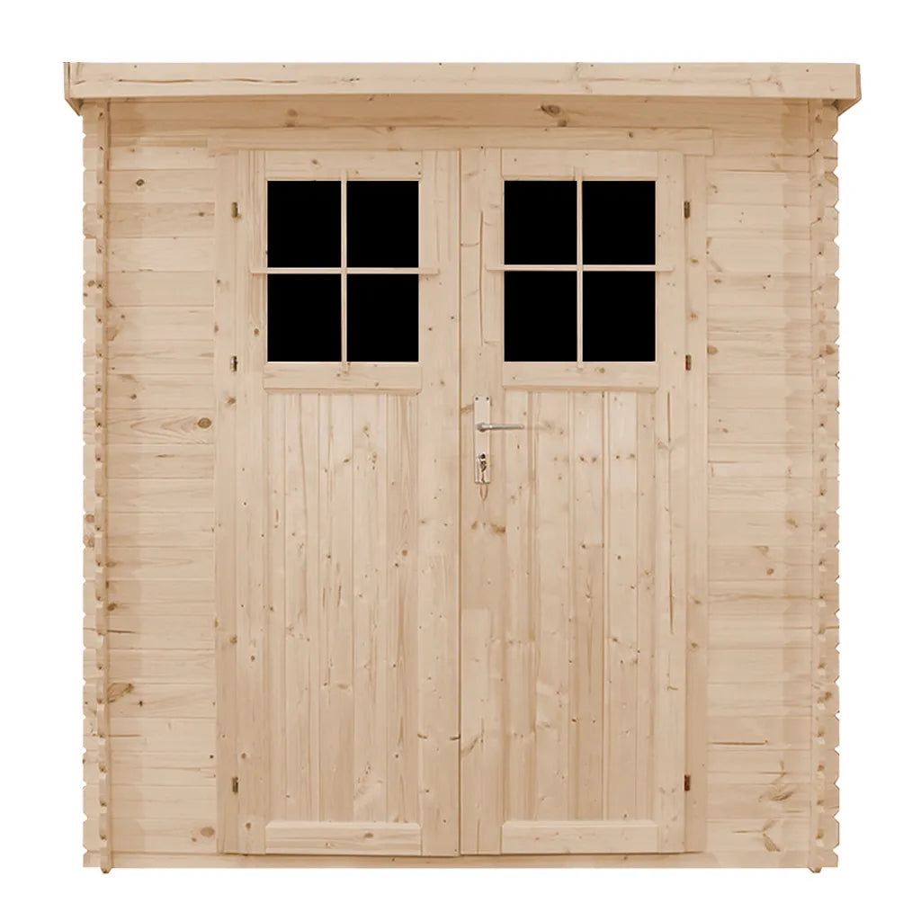 TIMBELA M310F Casetta da Giardino in Legno per esterni con porta con serratura di alta qualità - 239x144x200 cm/2.6m2 