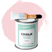 Chalk Paint Vernice a Gesso 750ml + Pennello Tondo in Legno Pack - Pittura per Mobili Senza Carteggiare (ROSA PASTELLO)