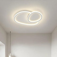 Plafoniera Da Soffitto LED Design 2 Ovali Con 3 Tonalià  di luce Dimmerabile 45W