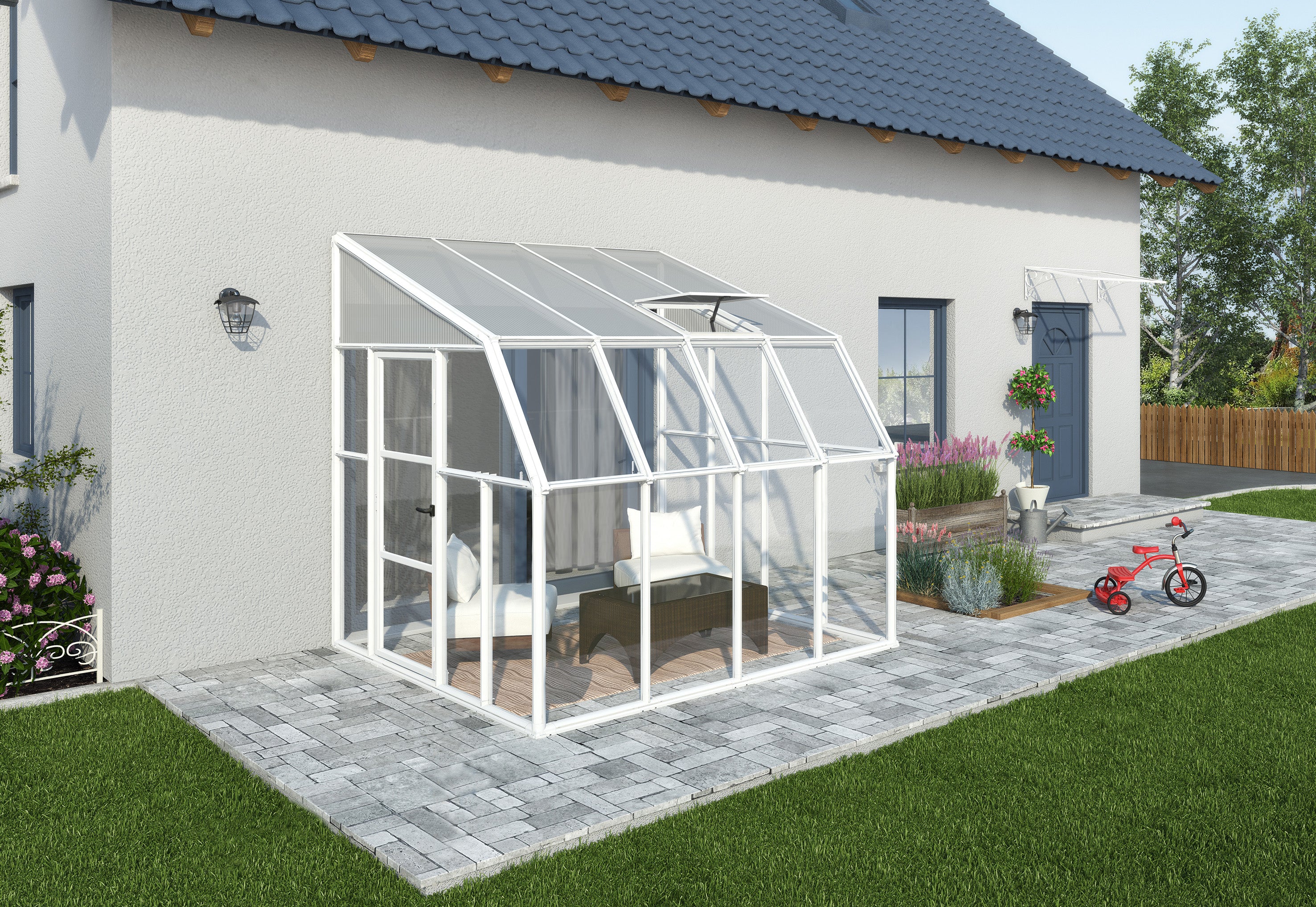 Veranda in Policarbonato Sun Room 2.7X2.7 m Bianco 