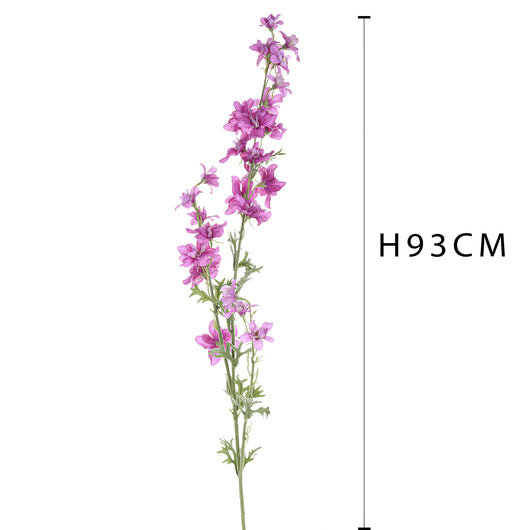 Set 4 Fiori Artificiali di Delphinium Composto da 3 Fiori H 93 cm