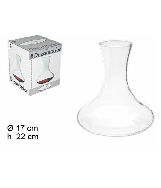 Decanter Per Vino In Vetro Aeratore Sommelier Enoteca Ristorante 17x22cm 054093         