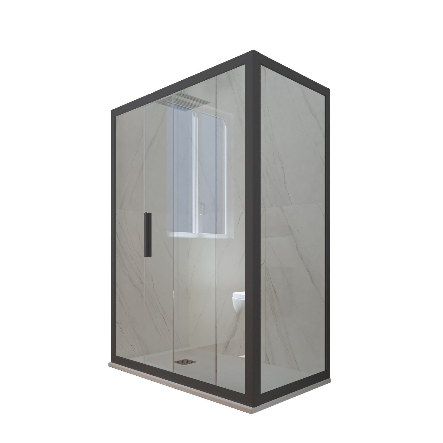 Box doccia scorrevole 75x160 CM H 200 Vetro Trasparente Profilo Antracite mod. Deco Duo