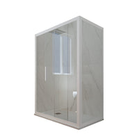 Box doccia scorrevole 90x160 CM H 200 Vetro Trasparente Profilo Bianco Matt mod. Deco Duo