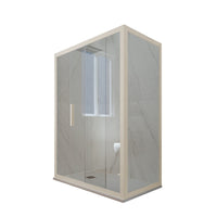 Box doccia scorrevole 75x110 CM H 200 Vetro Trasparente Profilo Champagne mod. Deco Duo