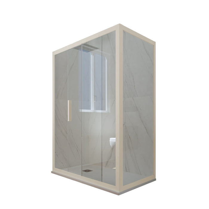 Box doccia scorrevole 80x110 CM H 200 Vetro Trasparente Profilo Champagne mod. Deco Duo