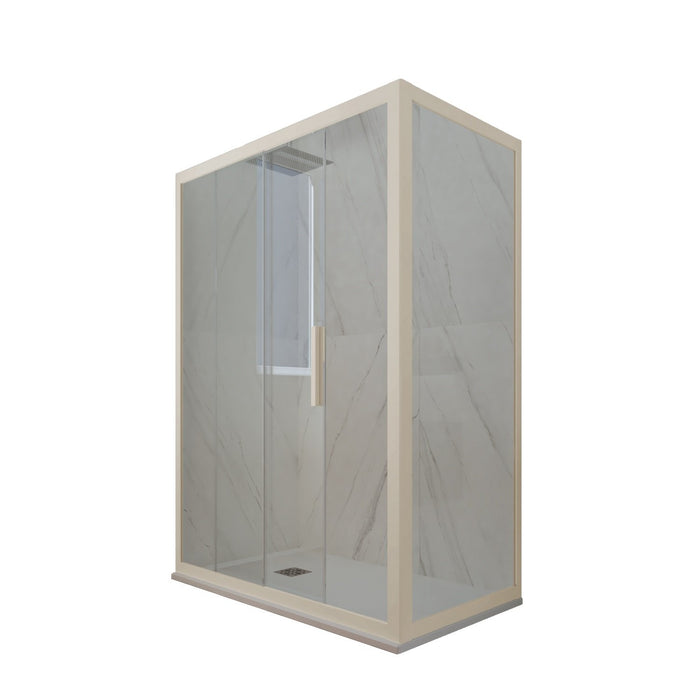 Box doccia scorrevole 70x100 CM H 200 Vetro Trasparente Profilo Champagne mod. Deco Duo