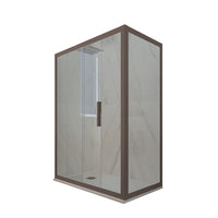 Box doccia scorrevole 80x160 CM H 200 Vetro Trasparente Profilo Chocolate mod. Deco Duo