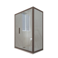 Box doccia scorrevole 90x170 CM H 200 Vetro Trasparente Profilo Chocolate mod. Deco Duo