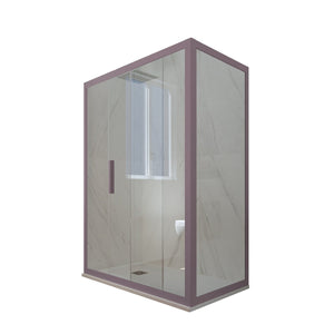 Box doccia scorrevole 90x140 CM H 200 Vetro Trasparente Profilo Lavanda mod. Deco Duo