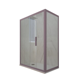 Box doccia scorrevole 70x150 CM H 200 Vetro Trasparente Profilo Lavanda mod. Deco Duo